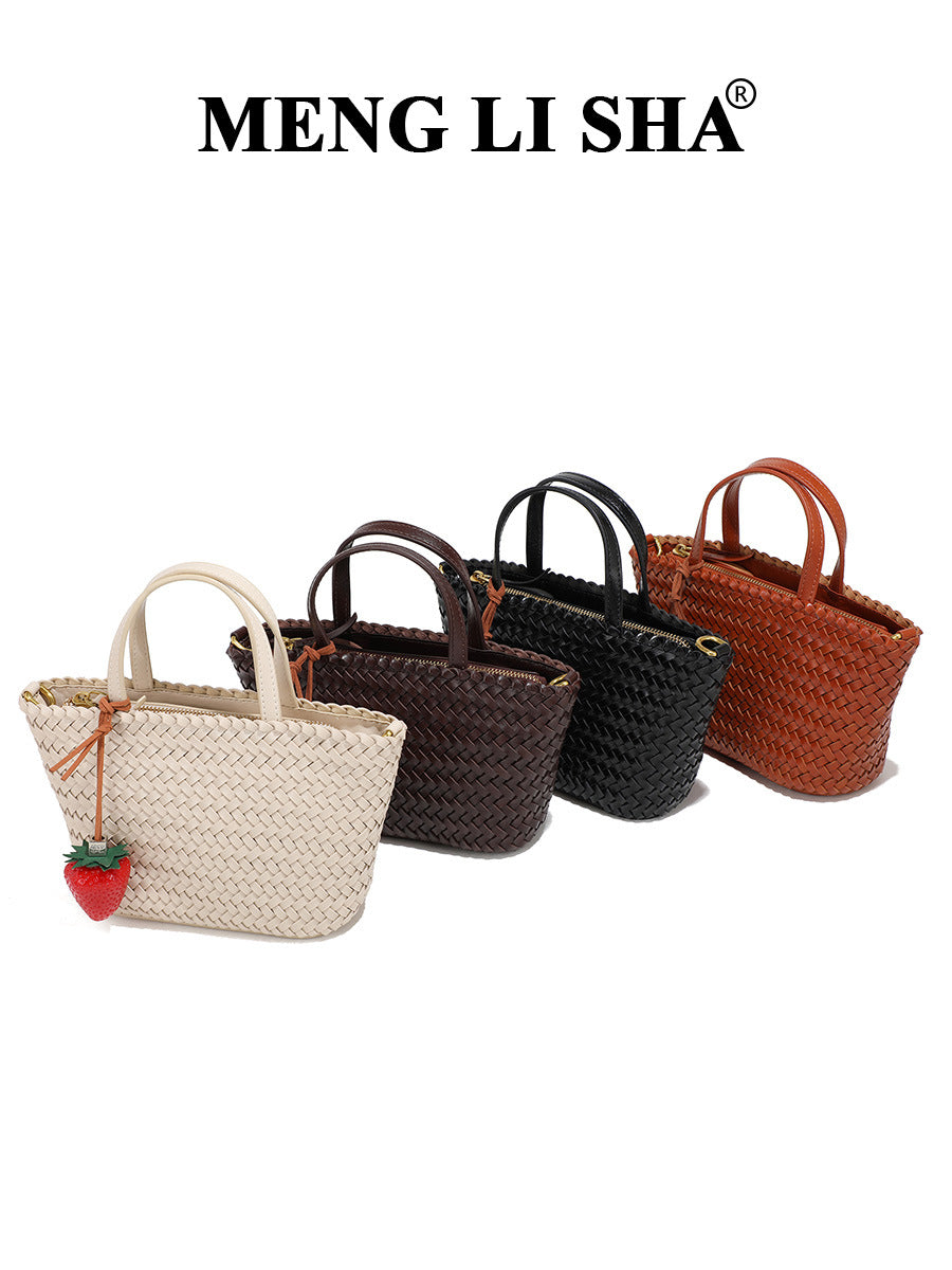 Women's Design Woven Portable Boat Versatile Simple Vegetable Bags