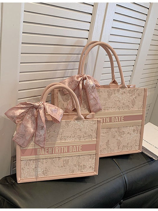 Capacity Embroidered Female Texture Niche Commuter Tote Bag