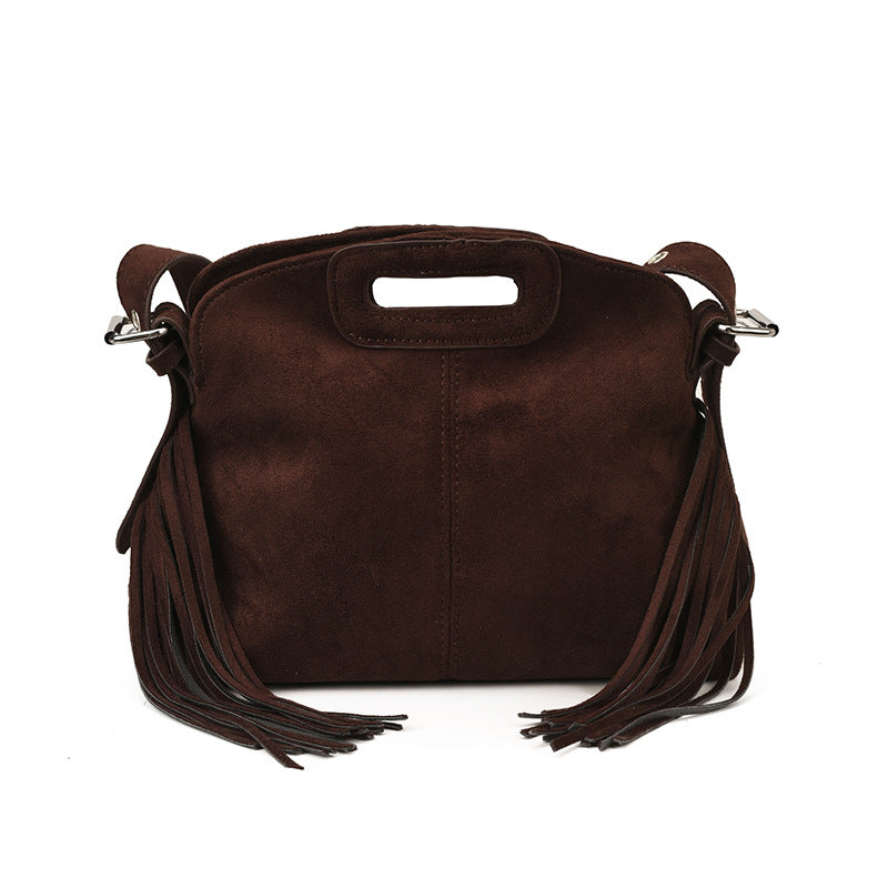 Women's Suede Fashion Retro Simple Texture Tassel Women's Shoulder Bag