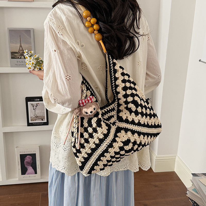 Woven Leisure Vacation Underarm Bohemian Large Women's Shoulder Bag