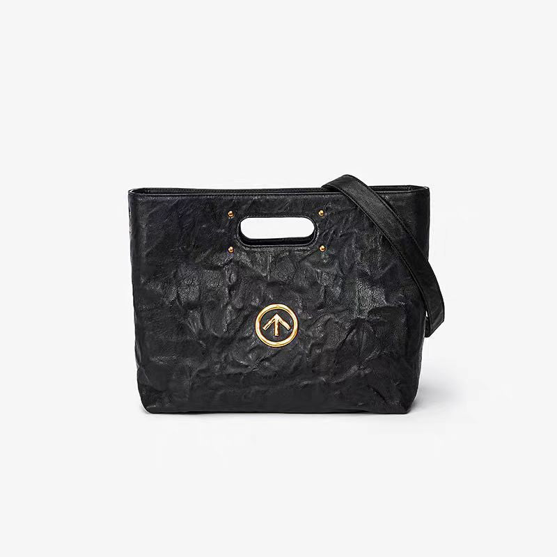 Women's Black Stone Simple Portable For Bags