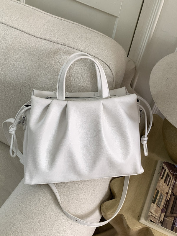 Women's Design Pleated Large Capacity Magnetic Korean Tote Bag