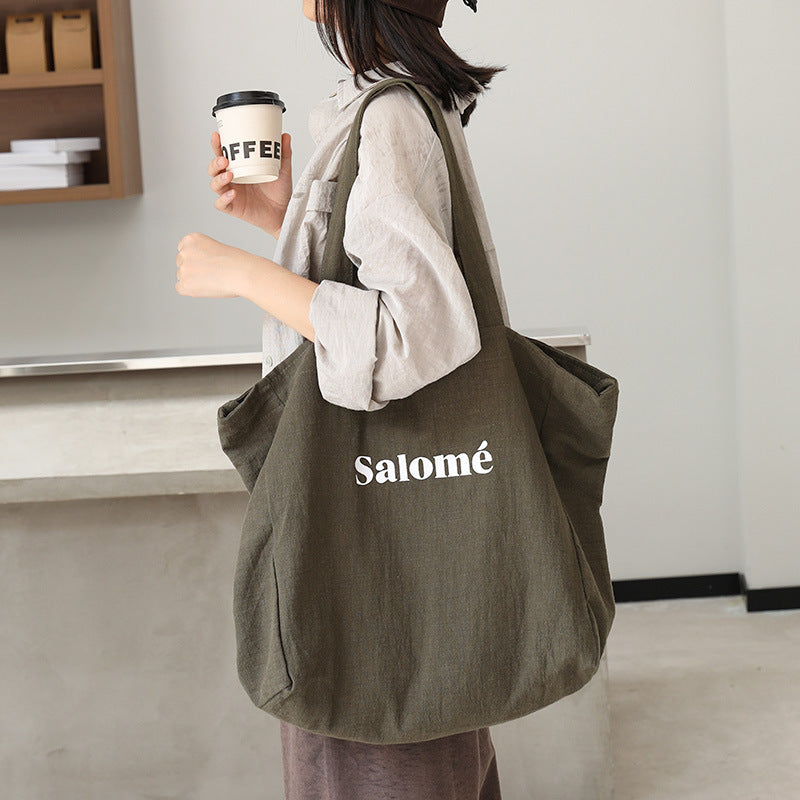 Women's Korean Style Linen Fashion Canvas Artistic Women's Messenger Bag