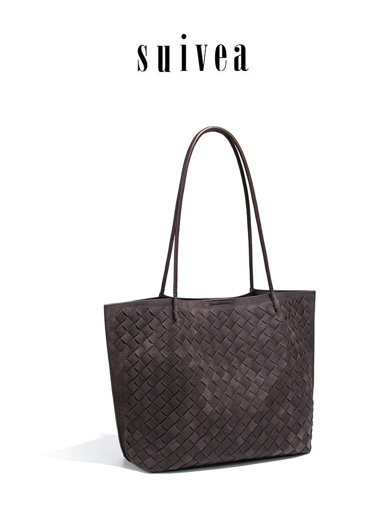 Retro Affordable Luxury Matte Leather Woven Underarm Bags