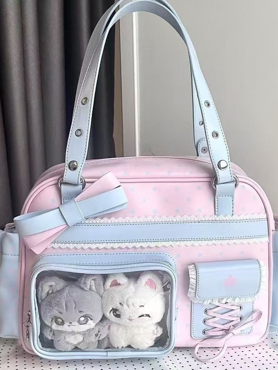 Hidden Light Cartoon Commuter Double Star Women's Backpack