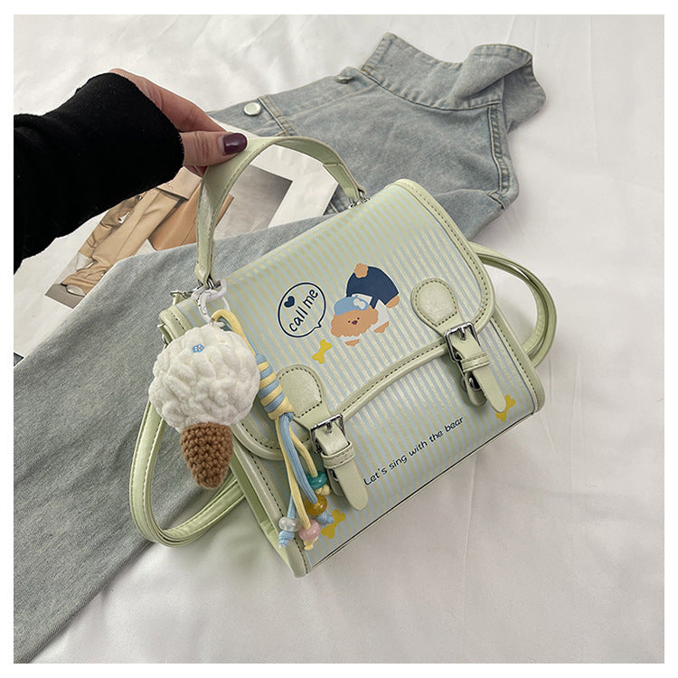 Women's Korean Artsy Cute Cartoon Bear Versatile Preppy Women's Backpack