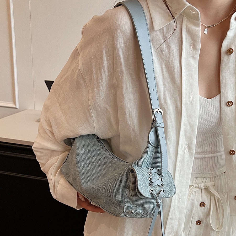 Korean Style Trendy Hot Bow Motorcycle Female Women's Shoulder Bag